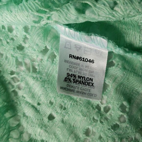 Y2K Vanity Essentials Women's Size M Mint Full Lace Tank Top No lining 90's - Picture 9 of 11